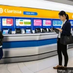 콜롬비아에서 스마트폰 유심 구매 방법 - A busy airport arrival hall in Bogot&aacute; International Airport, with modern bright lighting and several...